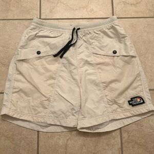 Limited edition North Face shorts with see through pockets and rainbow logo